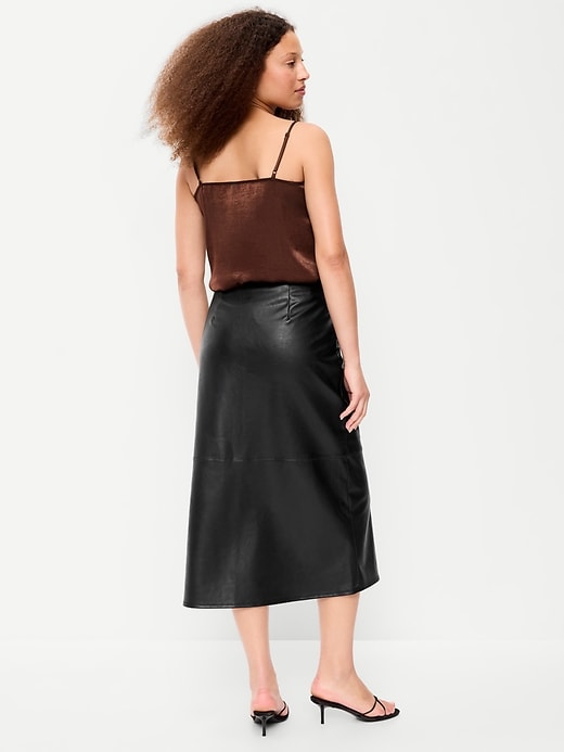 Image number 3 showing, Faux-Leather Pencil Midi Skirt