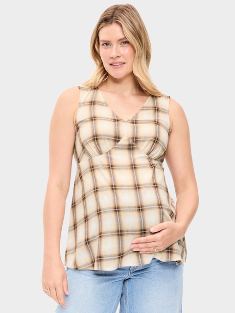 Maternity Sleeveless V-Neck Tie-Back Top