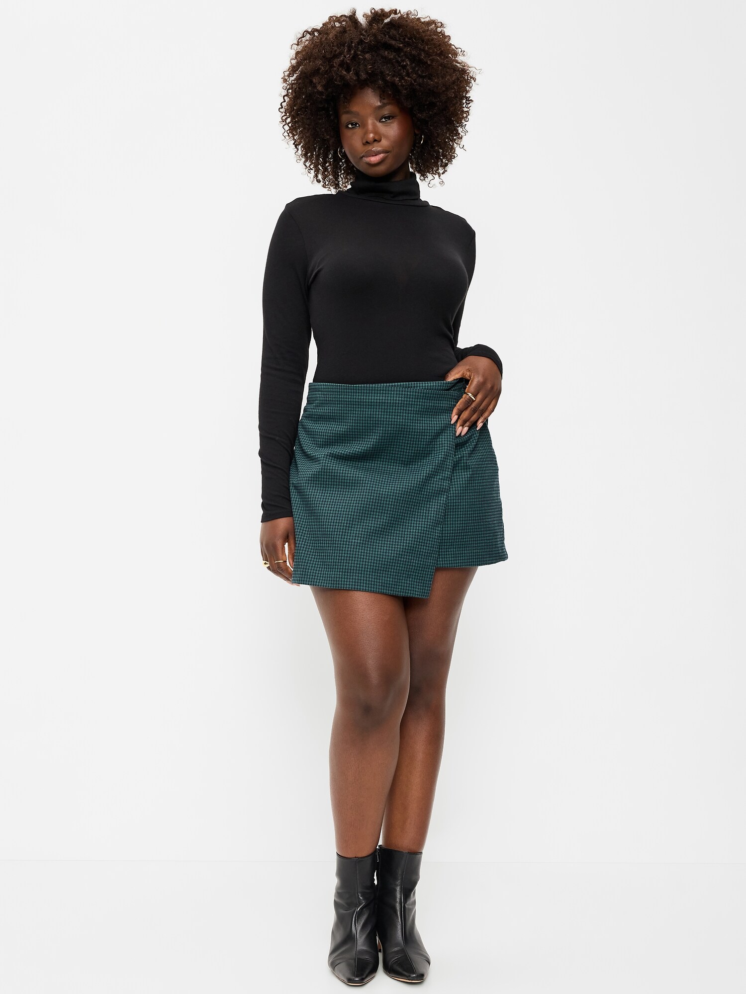 Женская юбка Old Navy Mini Wrap, цвет: Синий клетчатый — фото 5