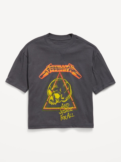 Metallica™ Gender-Neutral Oversized Graphic T-Shirt for Kids