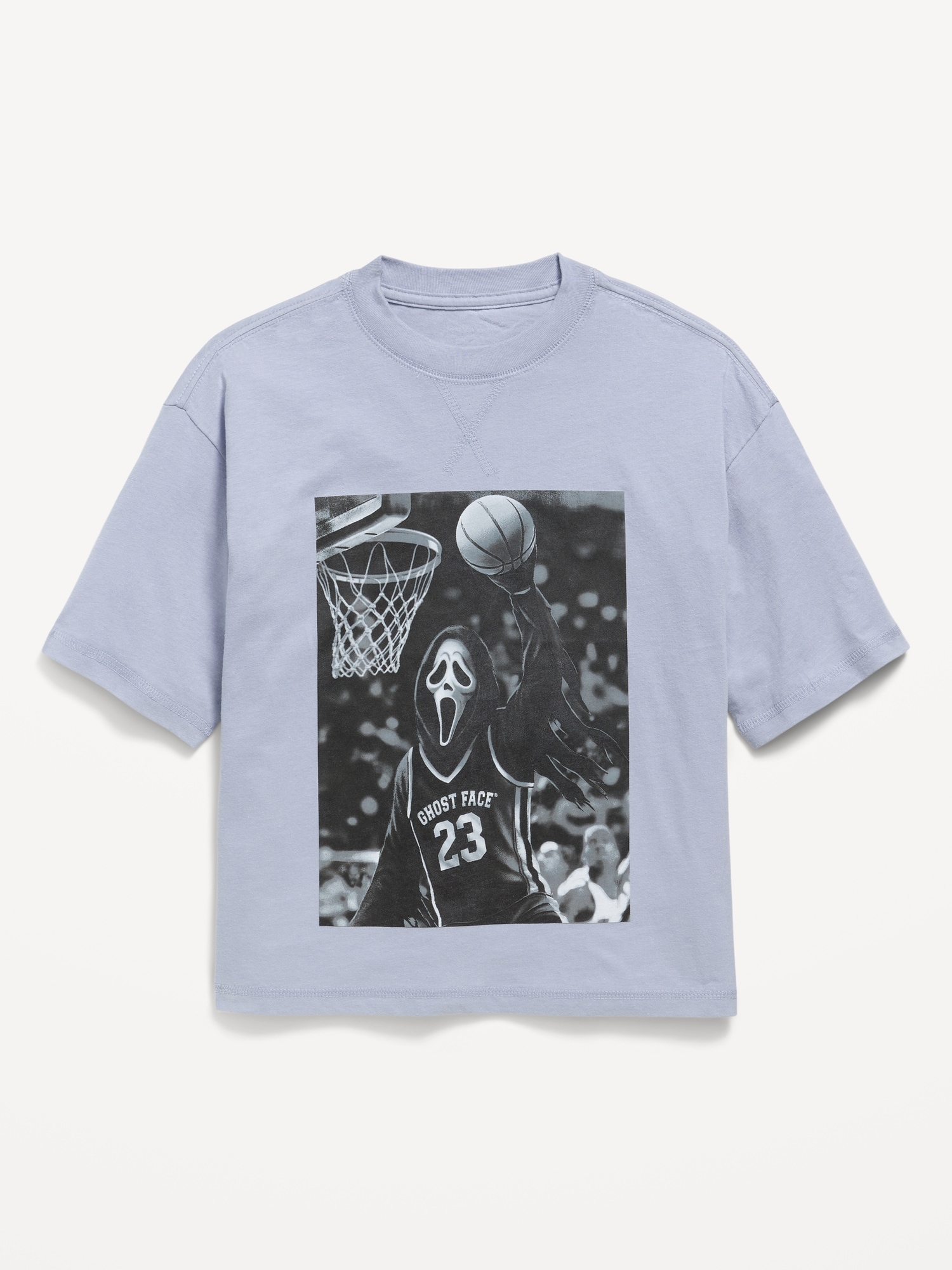 Ghost Face™ Gender-Neutral Oversized Graphic T-Shirt for Kids