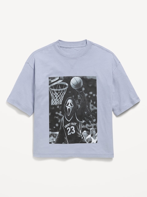 Ghost Face™ Gender-Neutral Oversized Graphic T-Shirt for Kids