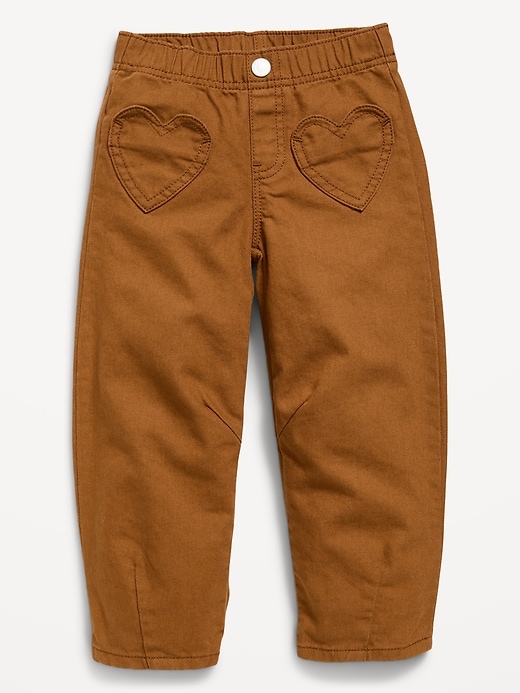 Image number 1 showing, Super Baggy Heart-Pocket Barrel-Leg Jeans for Toddler Girls