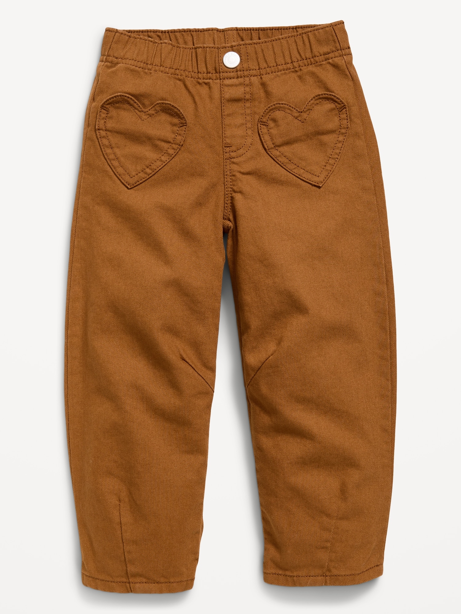 Super Baggy Heart-Pocket Barrel-Leg Jeans for Toddler Girls