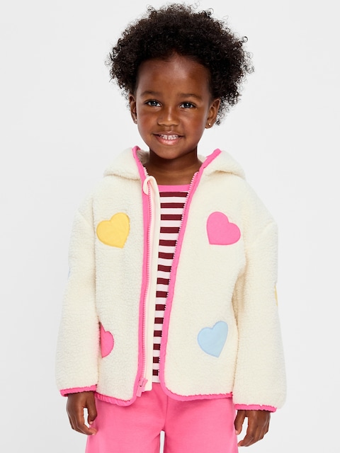 Hooded Sherpa Jacket for Toddler Girls