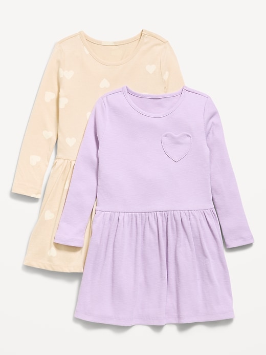 Image number 1 showing, Long-Sleeve Fit and Flare Dress 2-Pack for Toddler Girls