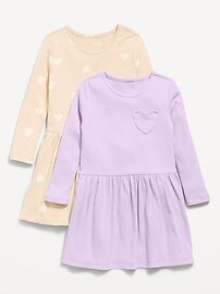 Image number 1 showing, Long-Sleeve Fit and Flare Dress 2-Pack for Toddler Girls