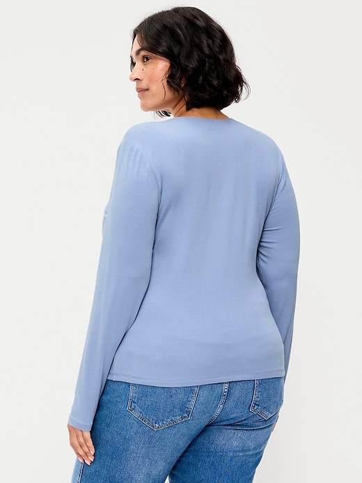 Hug Double-Layer Crew-Neck Long-Sleeve Top | Old Navy