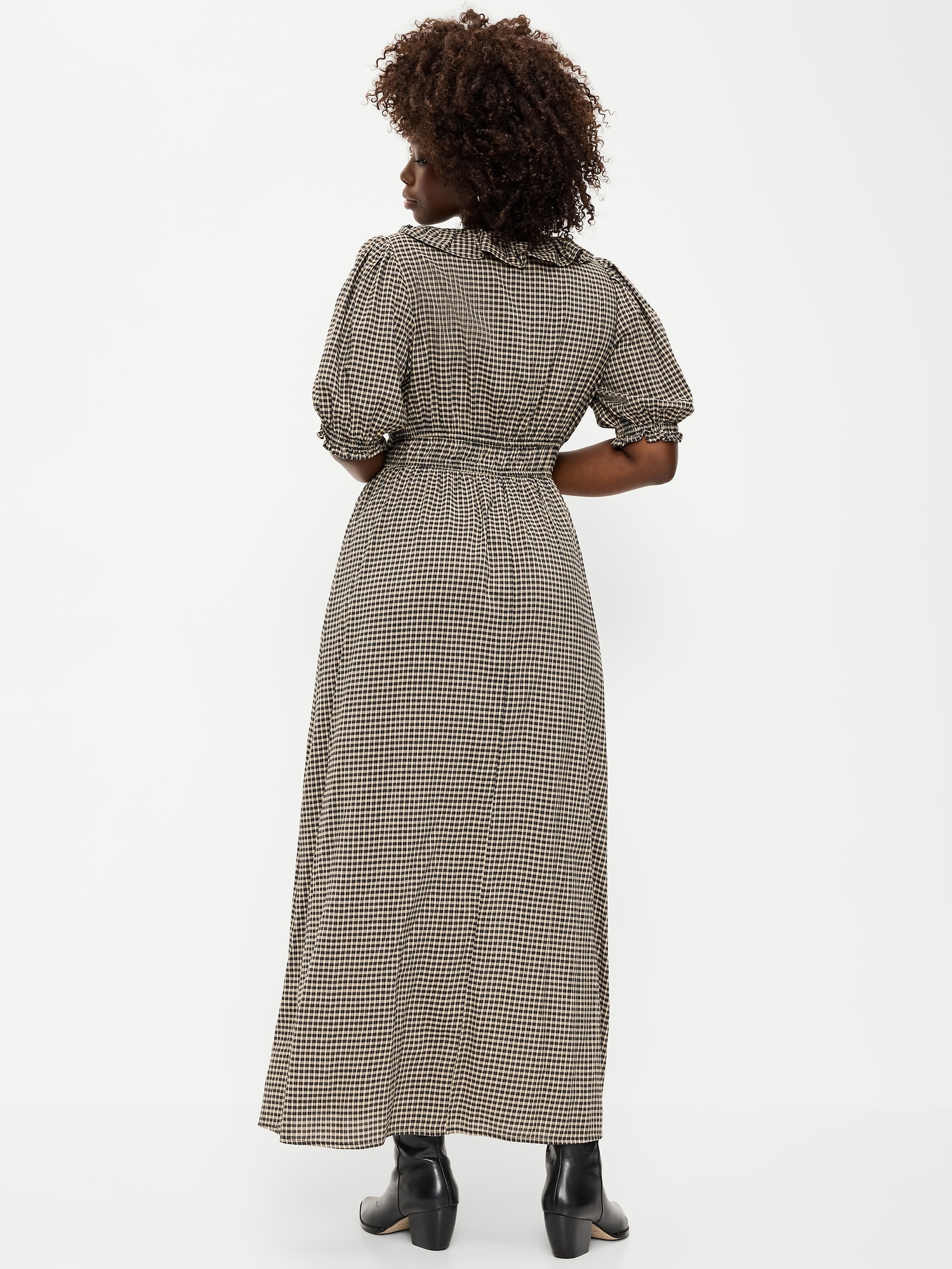 Ruffle-Trim Boho Maxi Dress