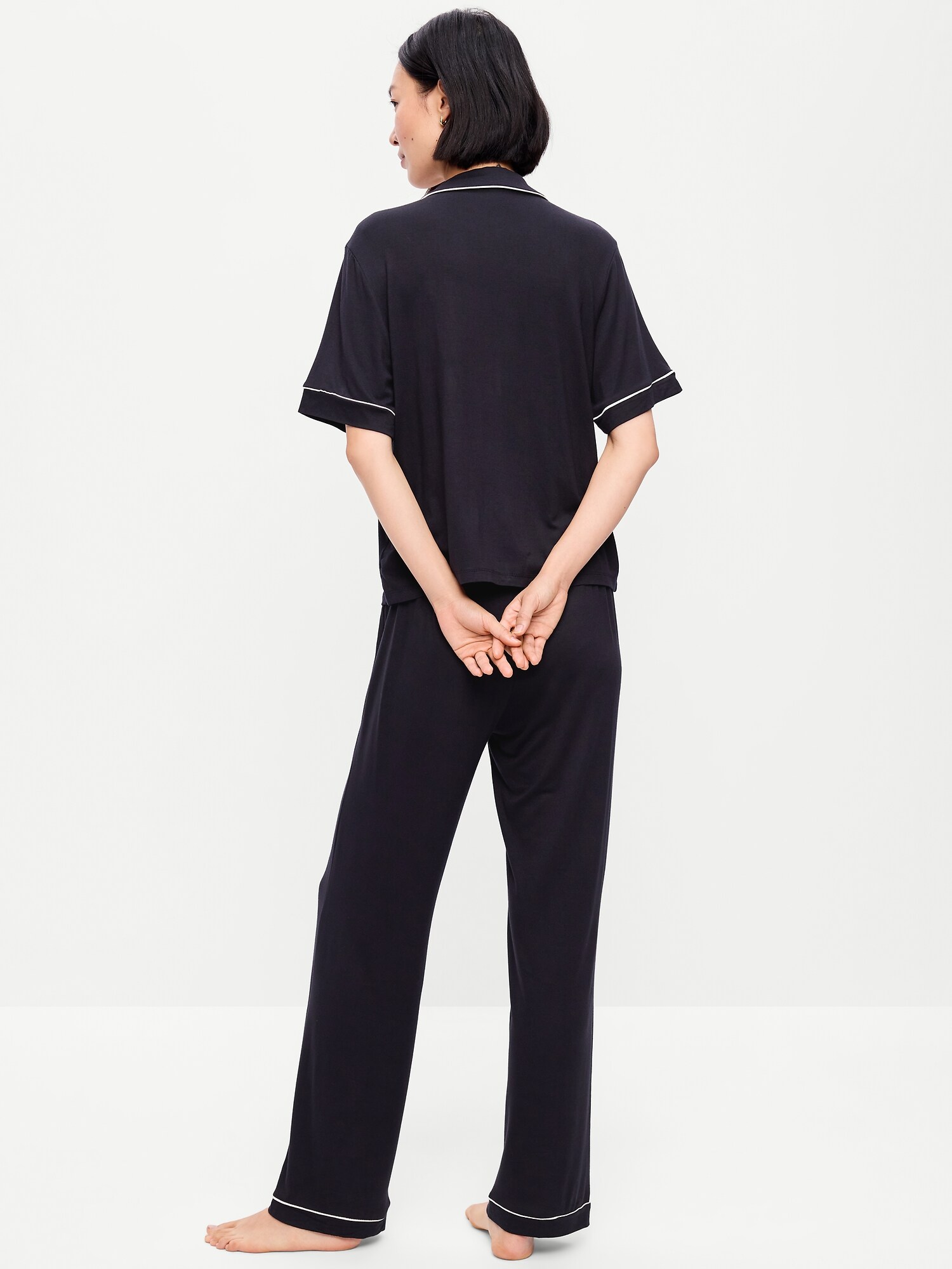 Женские брюки Old Navy Sunday Sleep Knit Jersey Pant Set, цвет: Чёрный — фото 2