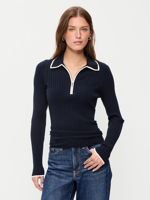 Long-Sleeve Half-Zip Top