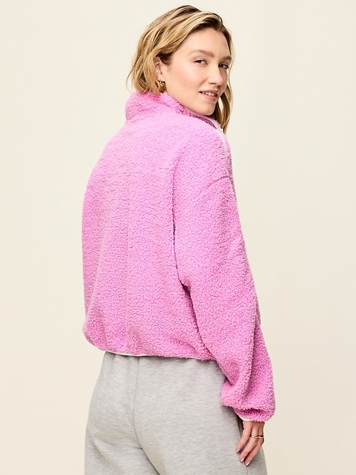 Loose Sherpa Quarter-Zip Pullover | Old Navy