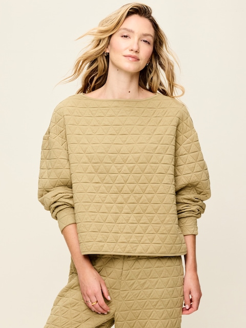 Quilted Bounce Boatneck Sweatshirt