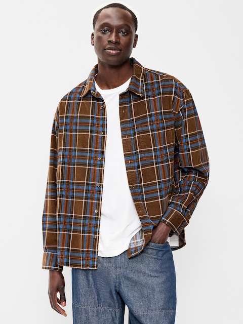 Loose Fit Long-Sleeve Corduroy Shirt