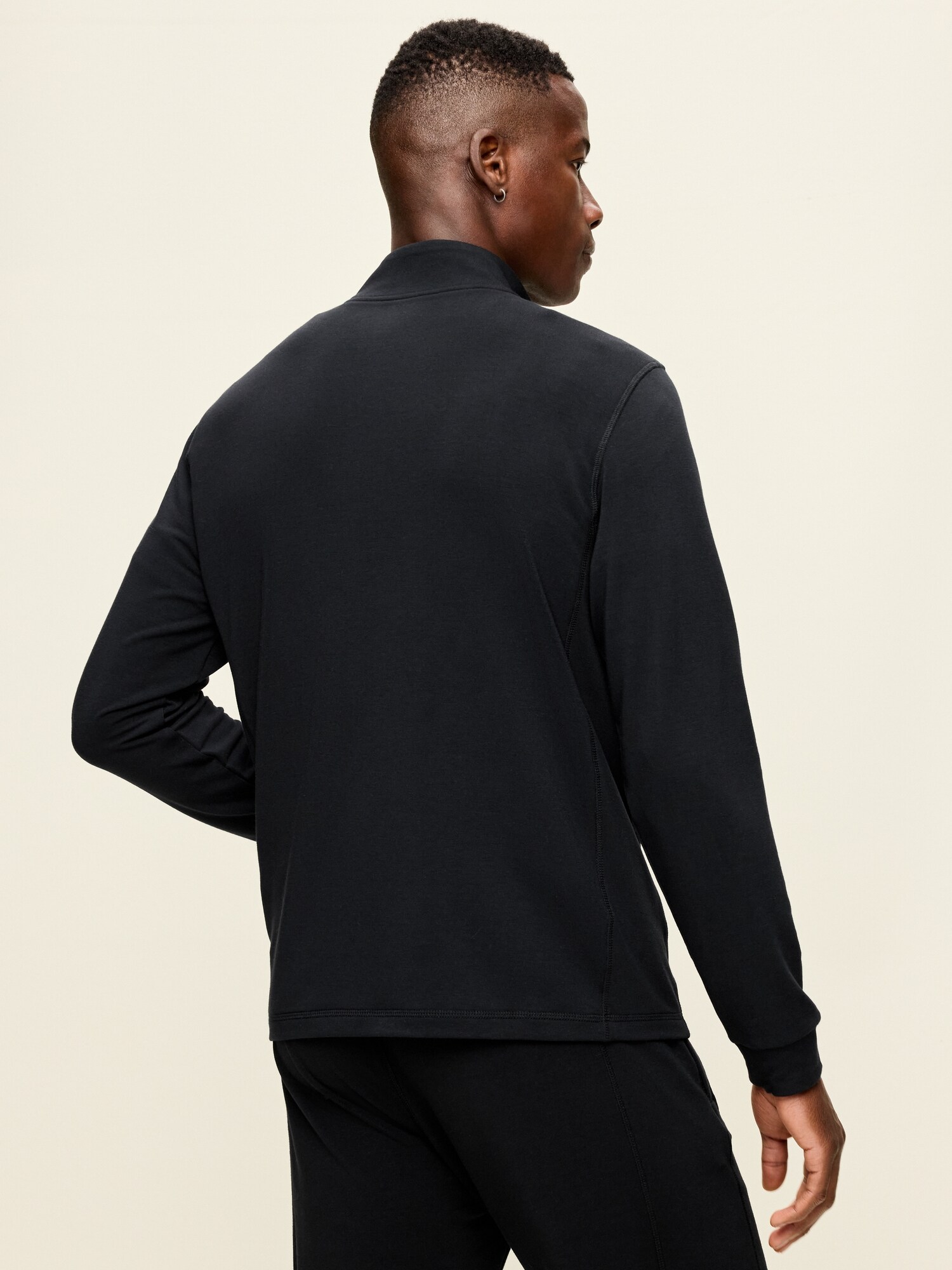 Мужской свитер Old Navy Recharge Knit Quarter-Zip Pullover, цвет: Чёрный — фото 2