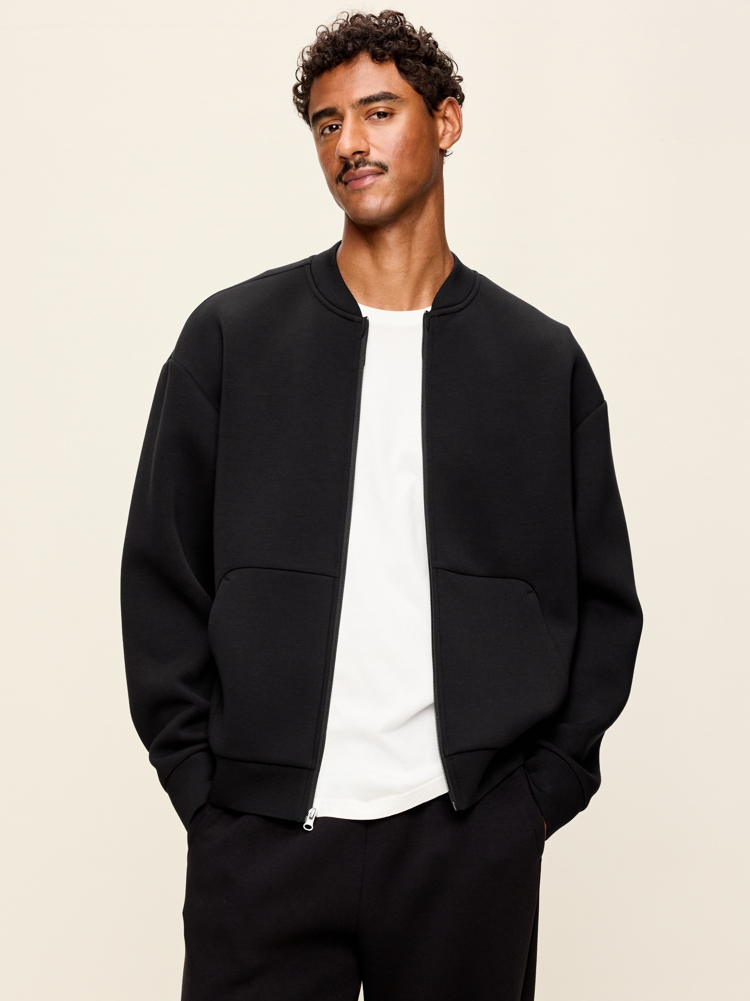 Bounce Fleece Oversized Bomber Jacket