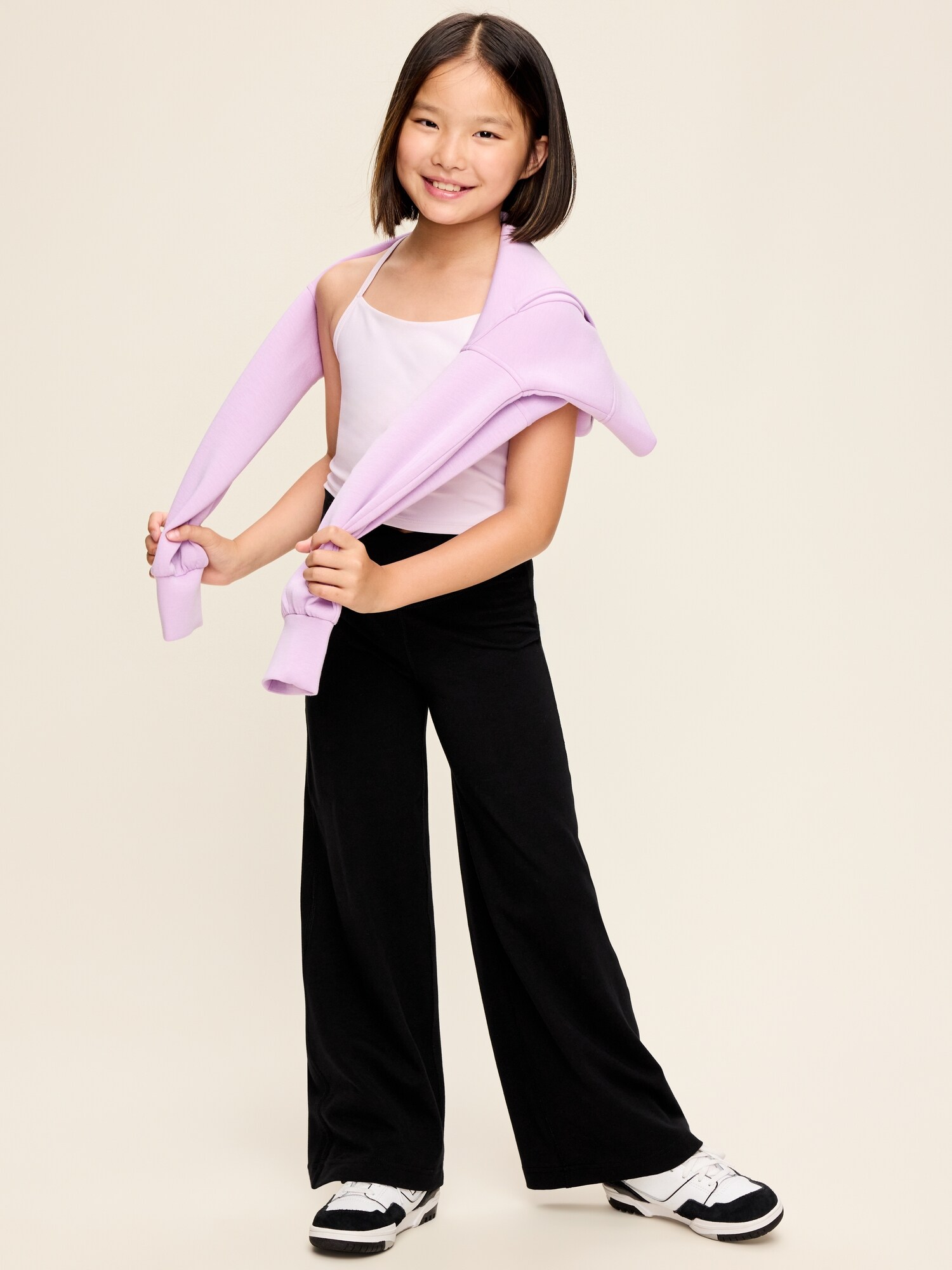 Брюки Old Navy High-Waisted PowerChill Crossover Wide-Leg Pants для девочек, цвет: Чёрный — фото 3