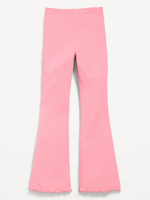 High-Waisted Ribbed Flared Leggings for Girls