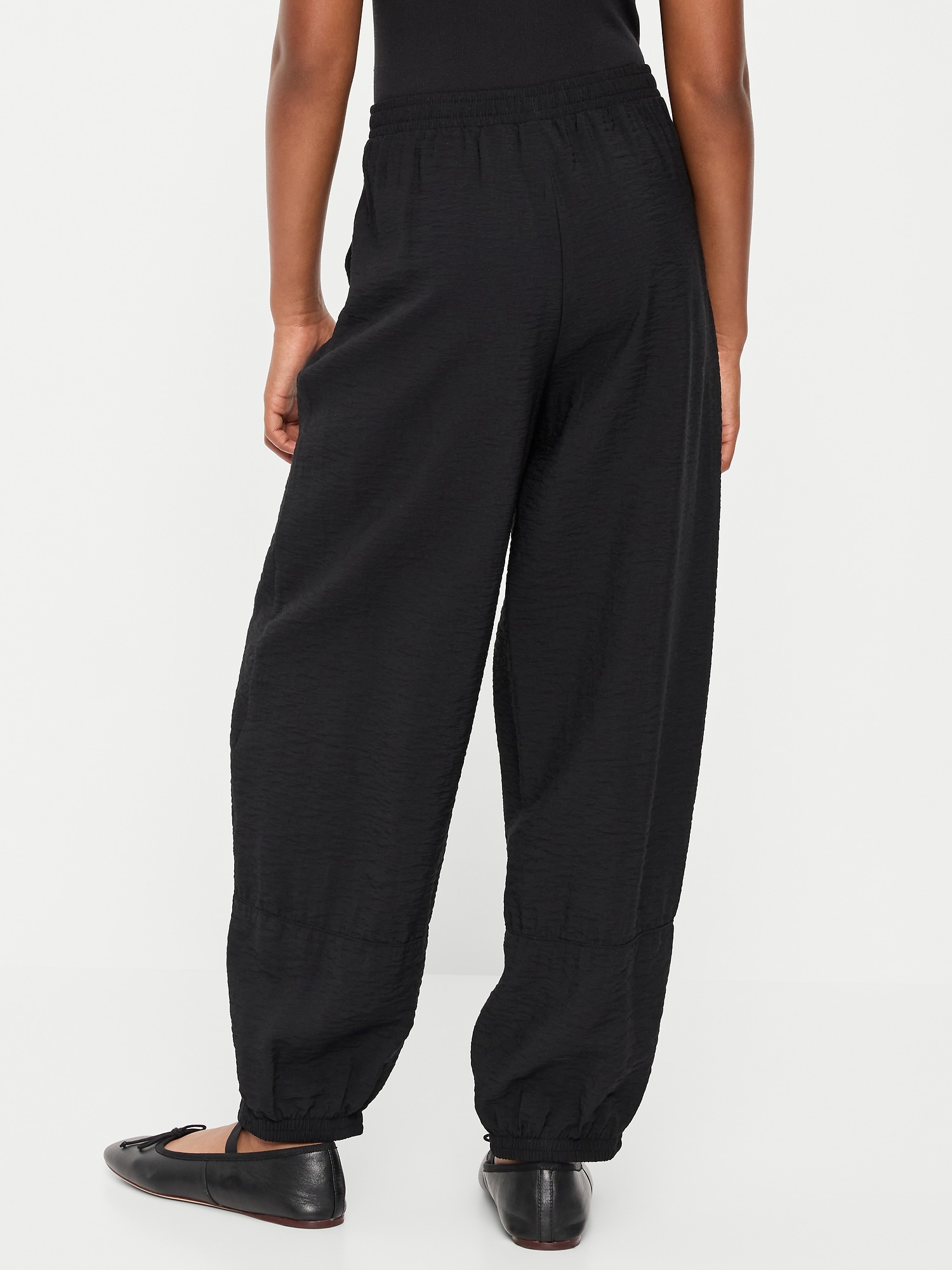 High-Waisted Crinkled Harem Pants for Girls