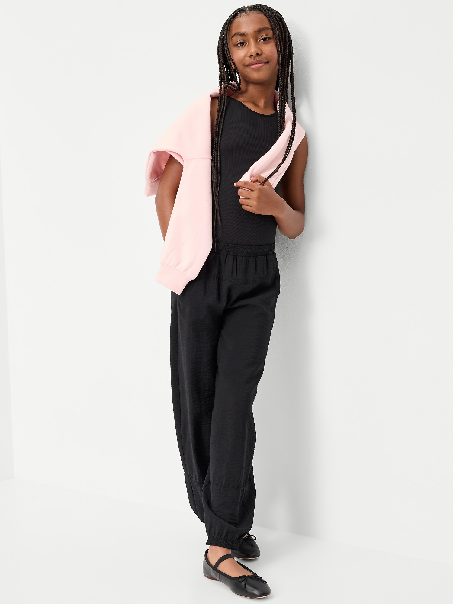 Брюки Old Navy High-Waisted Crinkled Harem Pants для девочек, цвет: Чёрный — фото 3