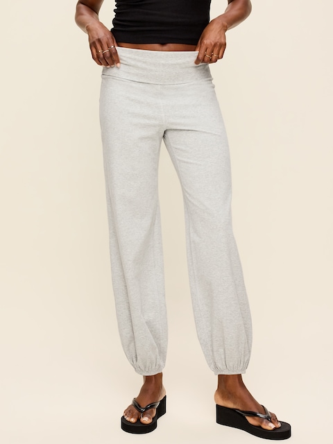 Fold-Over Waist Fitted Joggers