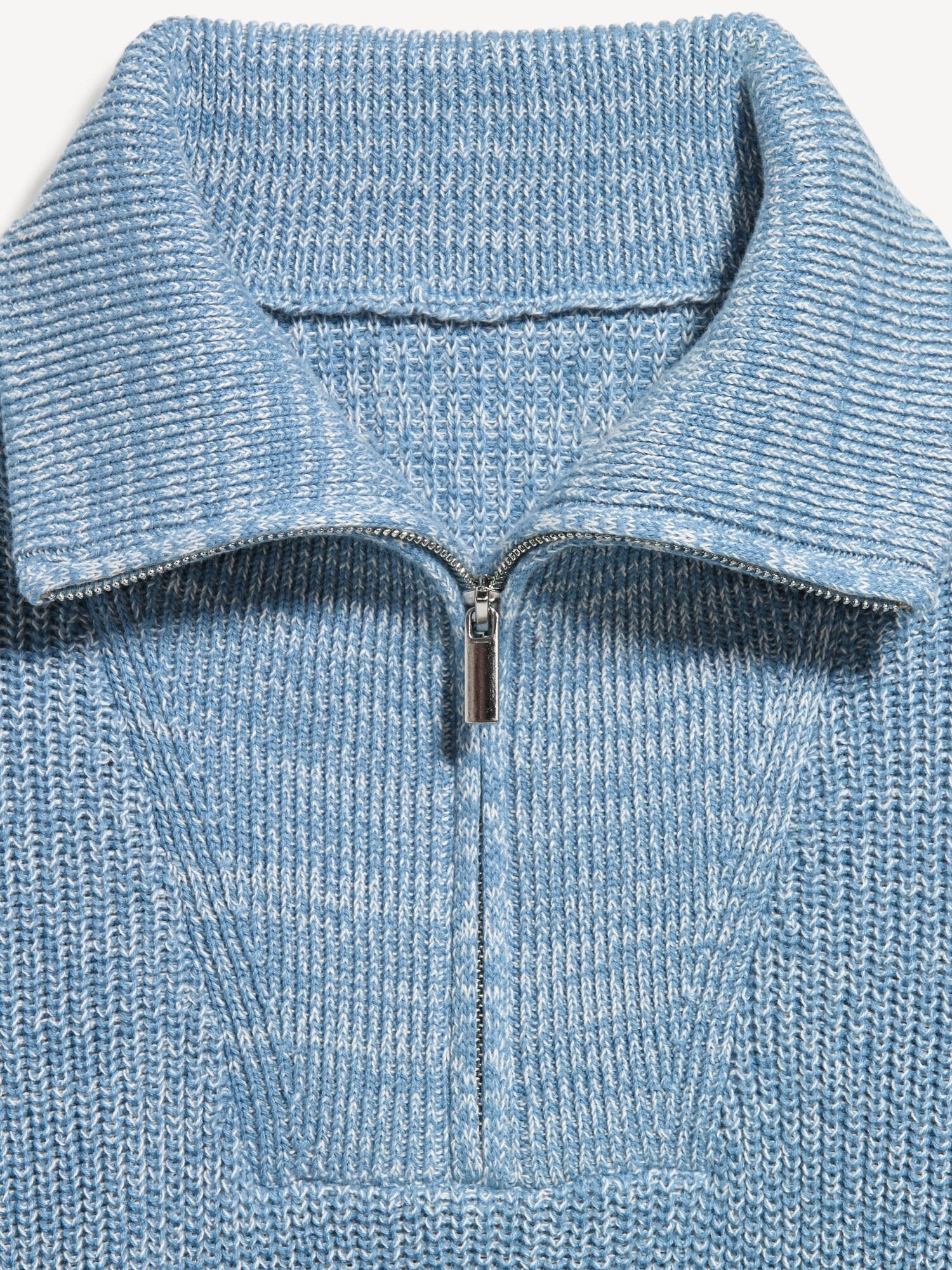 Женский хлопковый свитер Old Navy Seaside Shaker оверсайз с молнией 1/2, цвет: Синий — фото 6