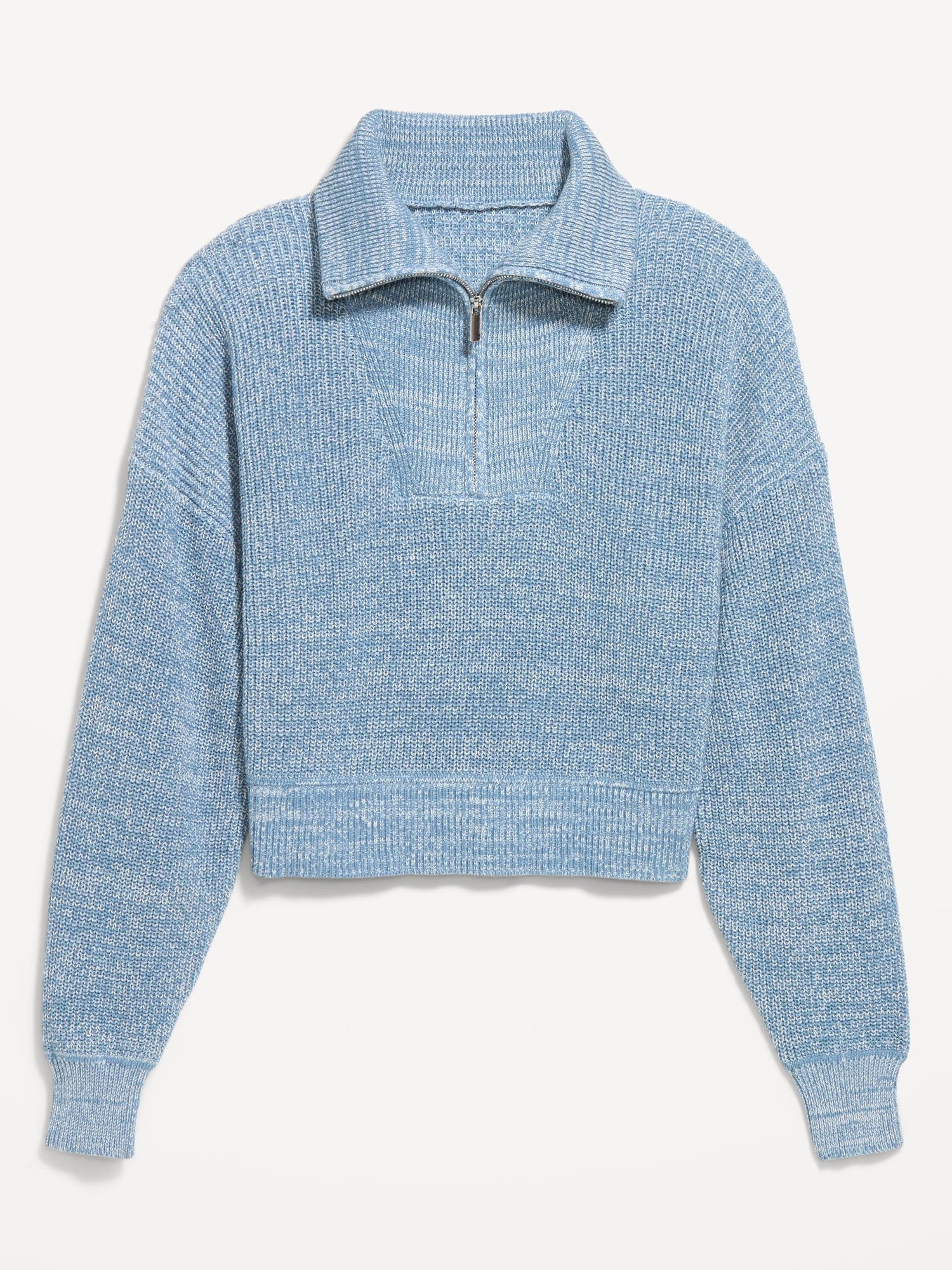 Seaside Cotton Shaker Oversized Half-Zip Sweater