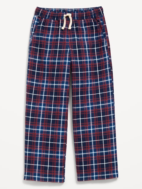 Pull-On Baggy Plaid Flannel Pants for Boys
