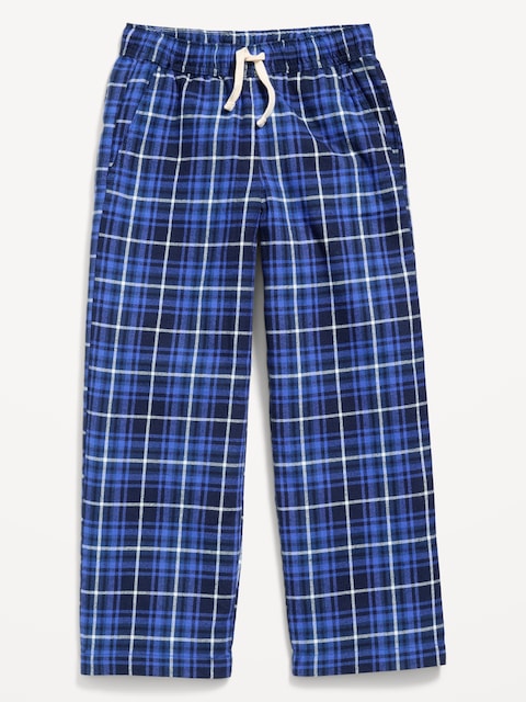 Pull-On Baggy Plaid Flannel Pants for Boys