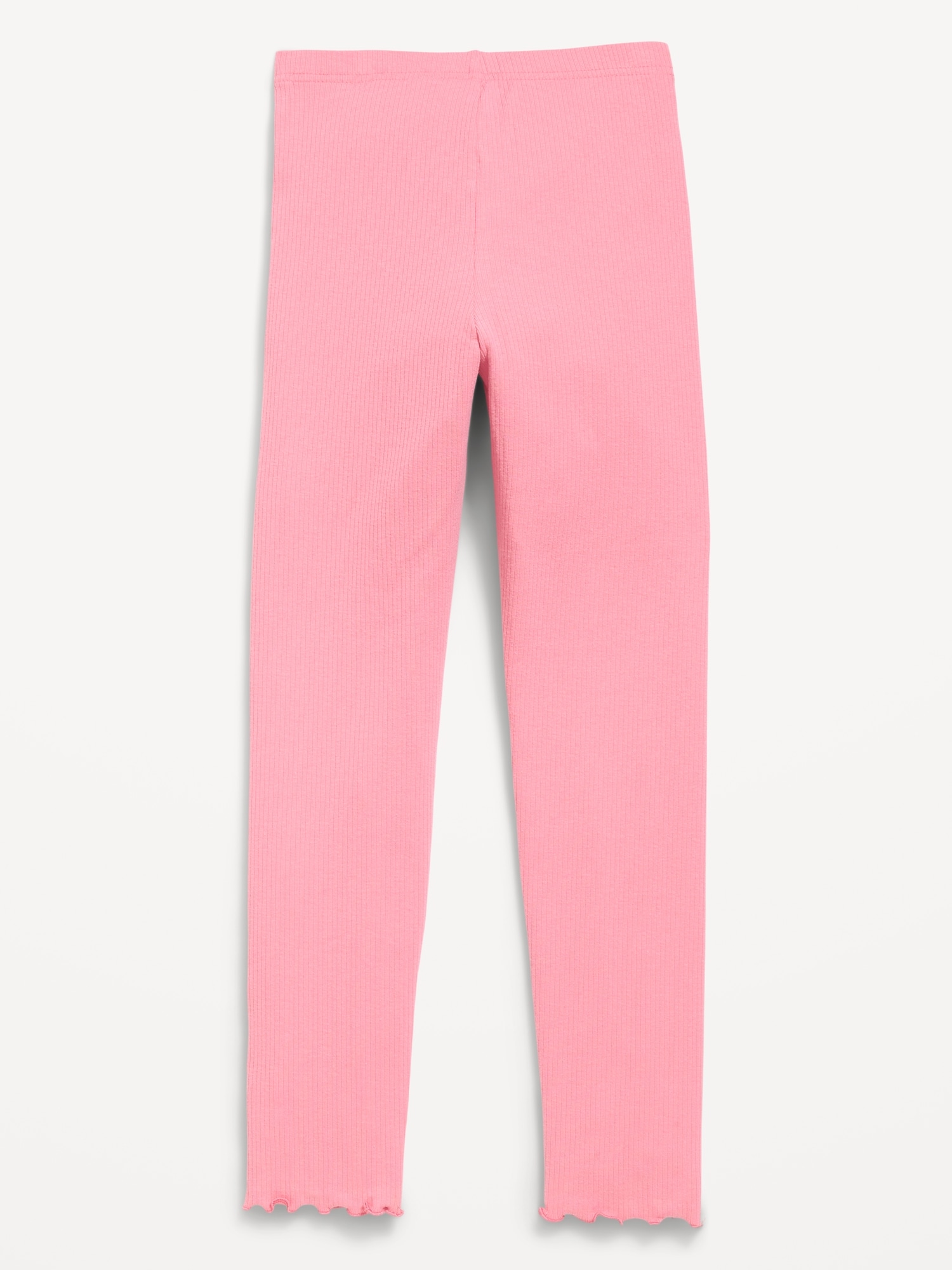 Ribbed Lettuce-Edge Leggings for Girls