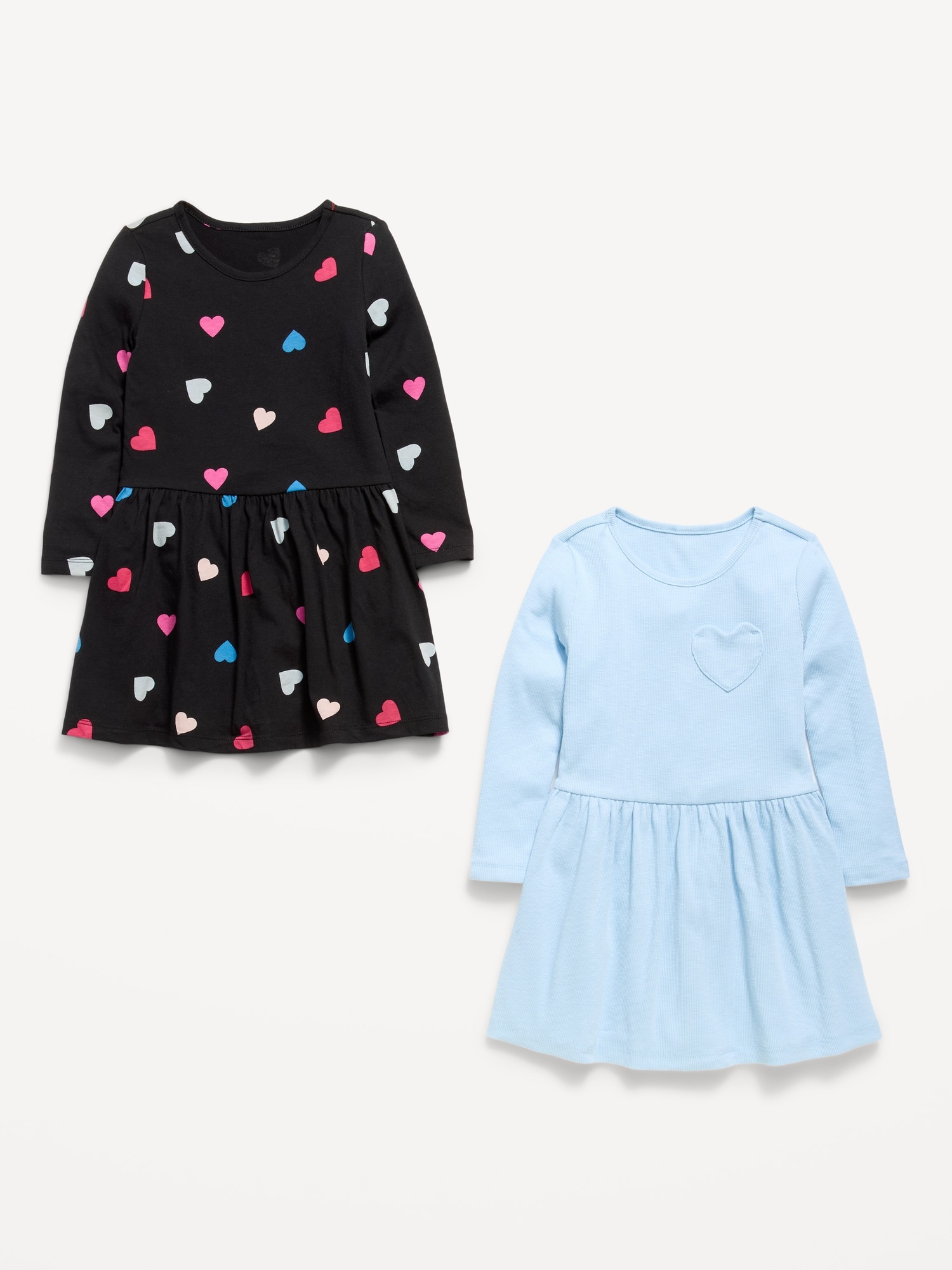 Long-Sleeve Fit and Flare Dress 2-Pack for Toddler Girls
