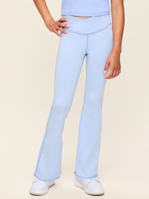High-Waisted PowerChill Crossover Flared Leggings for Girls