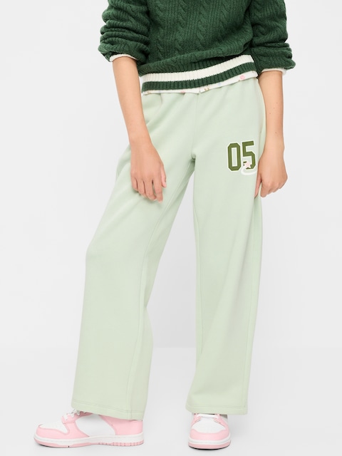 High-Waisted Graphic Wide-Leg Sweatpants for Girls