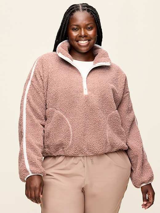 Loose Sherpa Quarter-Zip Pullover | Old Navy