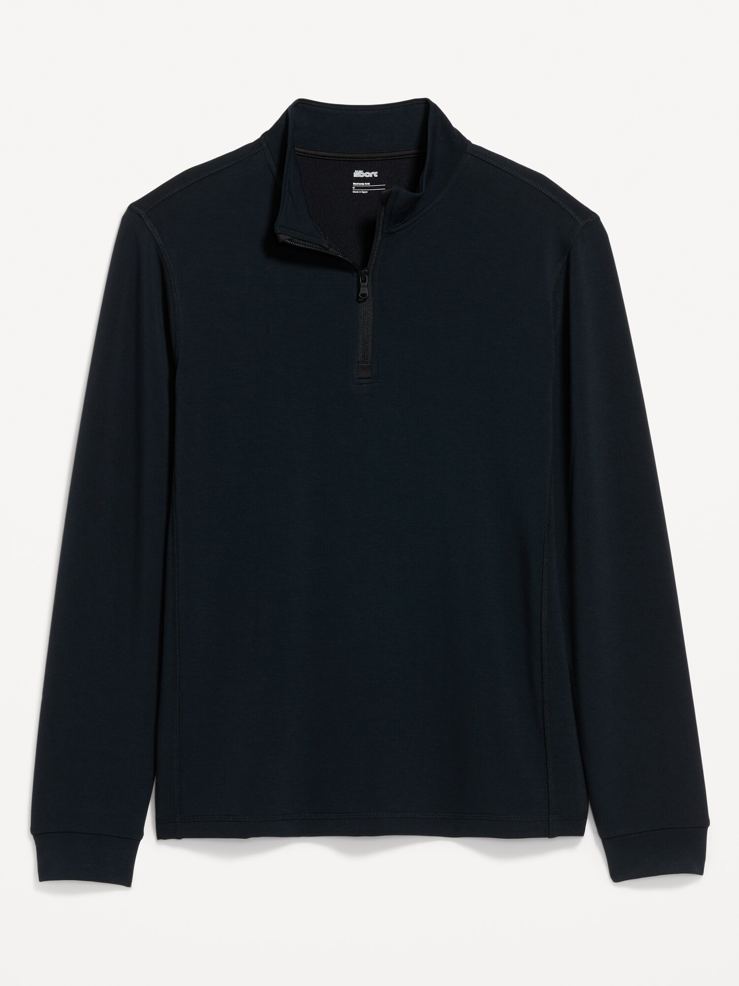 Мужской свитер Old Navy Recharge Knit Quarter-Zip Pullover, цвет: Чёрный — фото 4