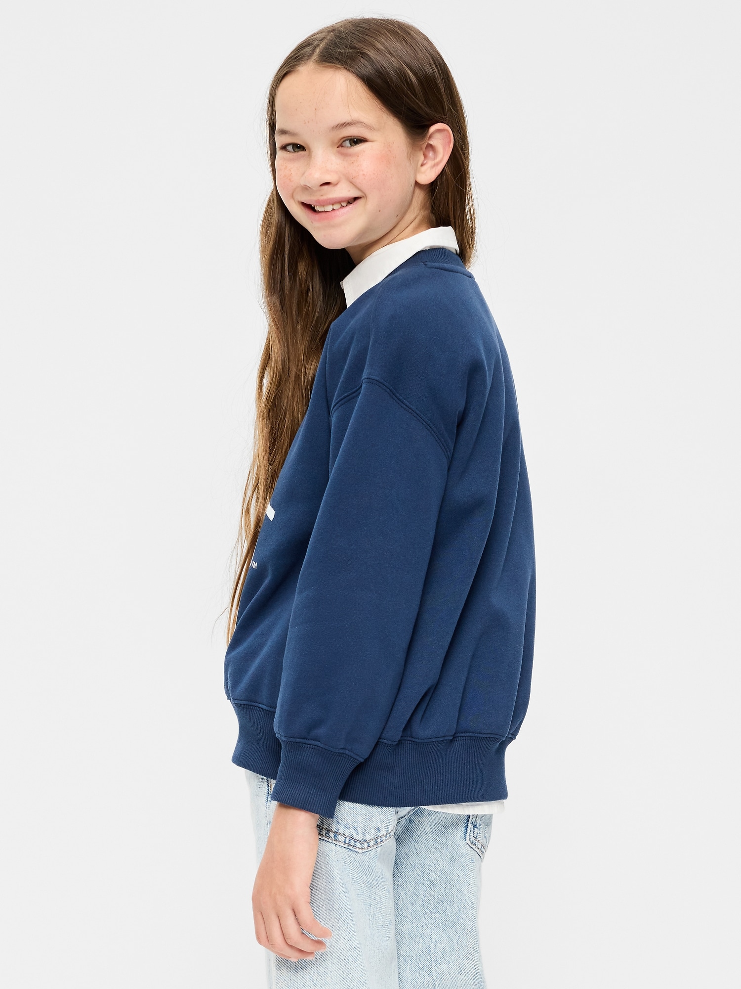 College Oversized Graphic Tunic Sweatshirt for Girls