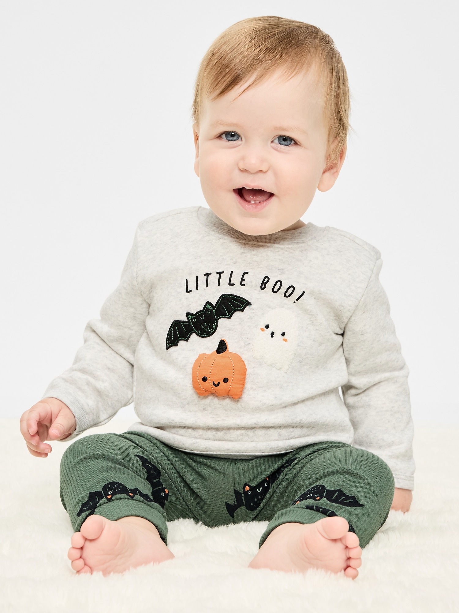Long-Sleeve Graphic Sweatshirt and Pants Set for Baby