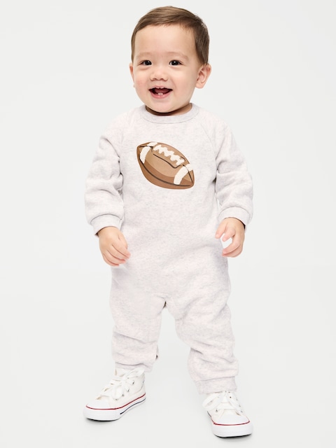 Long-Sleeve Graphic Fleece One-Piece for Baby