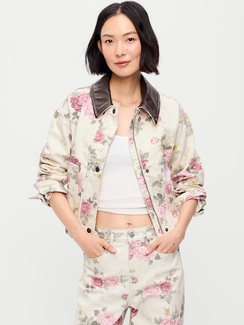 Cropped Denim Barn Jacket