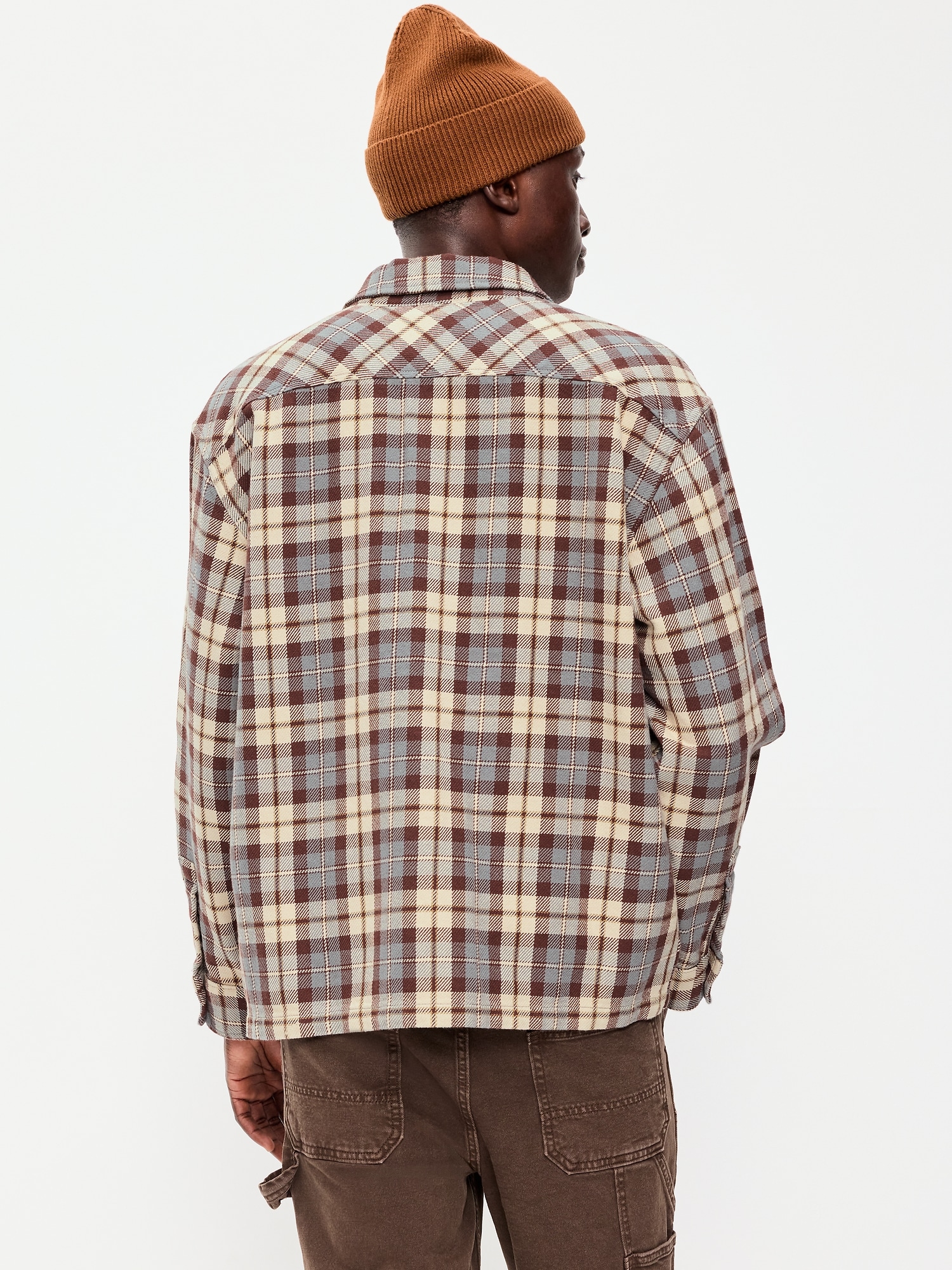Long-Sleeve Heavyweight Plaid Flannel Pocket Shirt