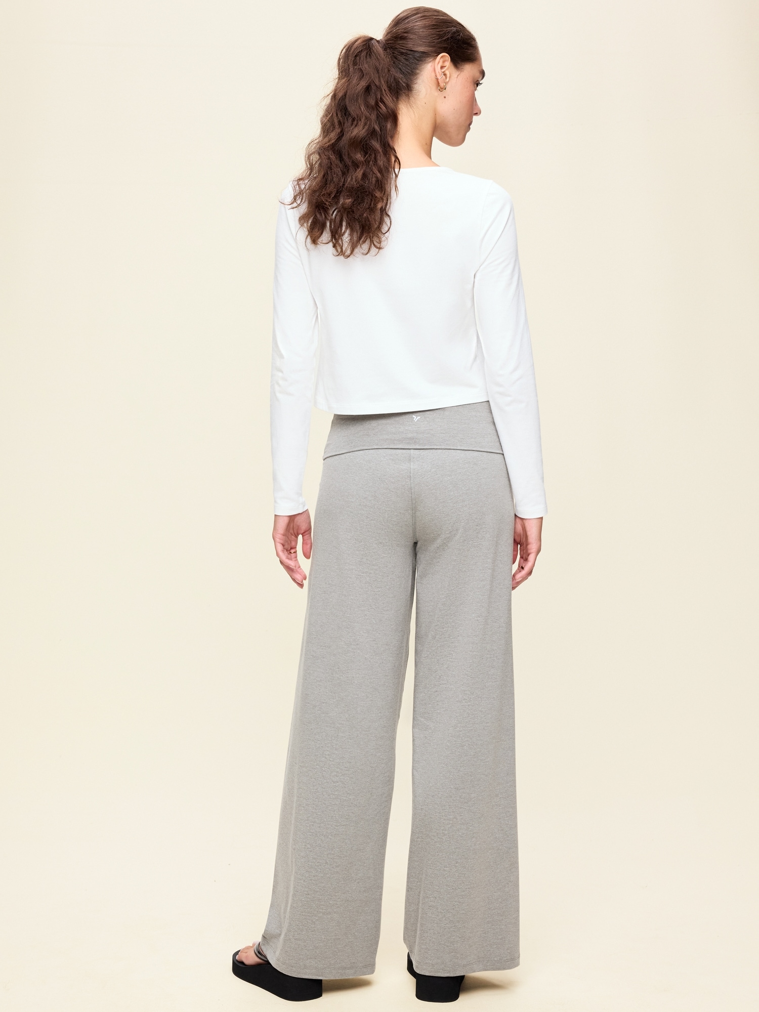 High-Waisted PowerChill Fold-Over Wide-Leg Pants