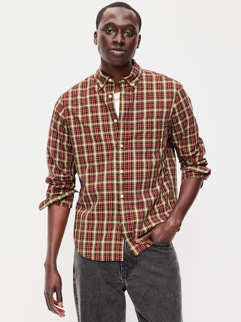 Classic Fit Everyday Plaid Poplin Shirt