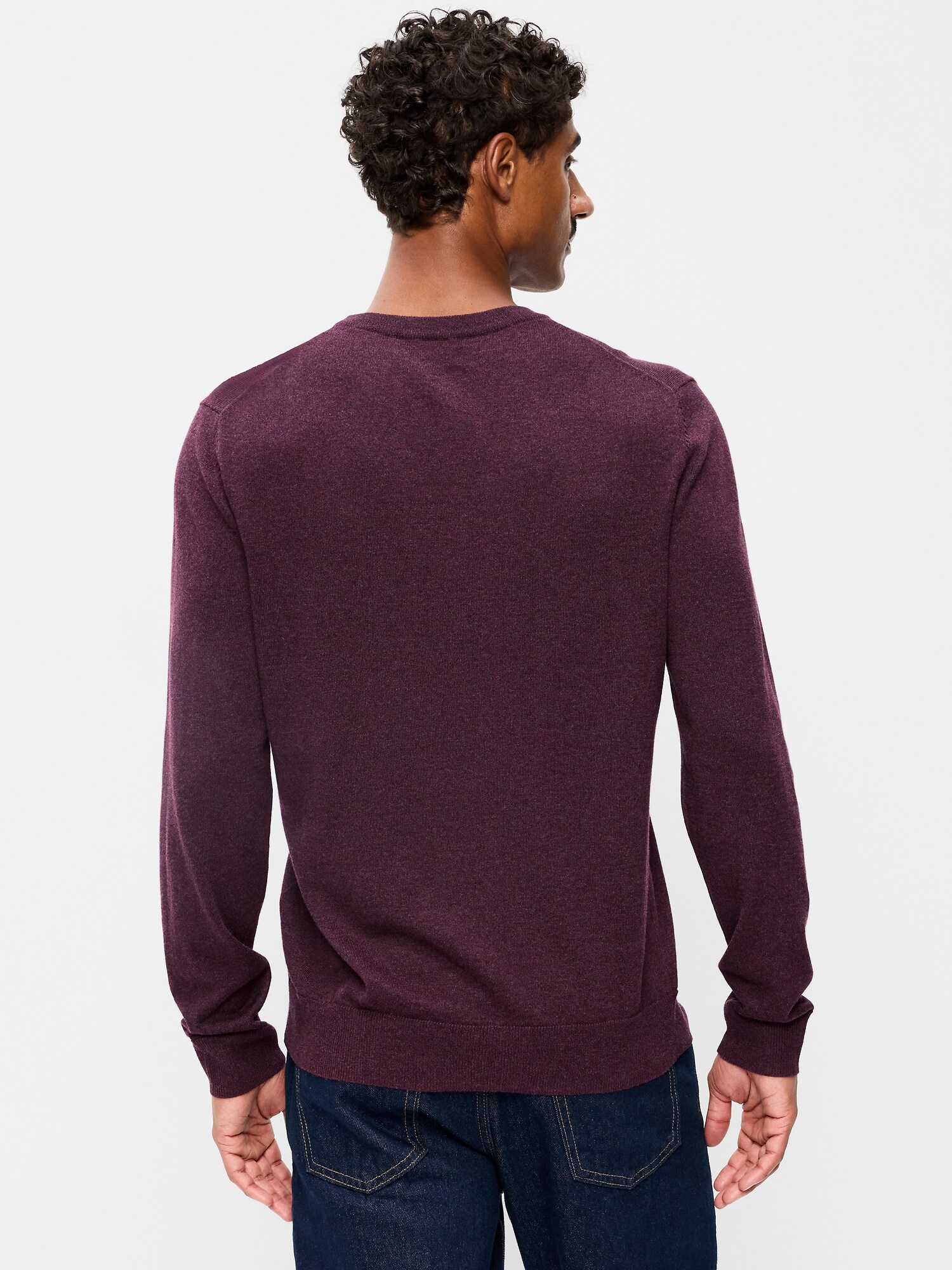 Мужской свитер Old Navy Washed Crew-Neck, цвет: Состаренный бордовый — фото 2