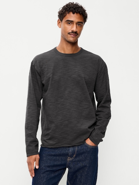 Long-Sleeve Slub Knit T-Shirt