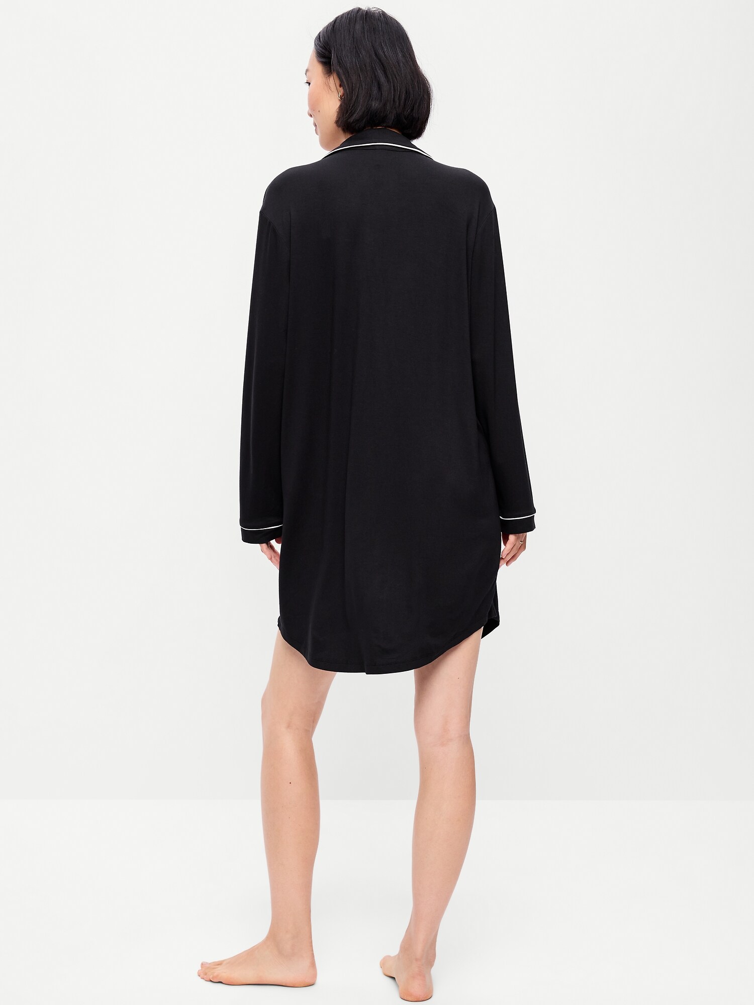 Женское платье Old Navy Knit Jersey Sleep Dress, цвет: Чёрный — фото 2