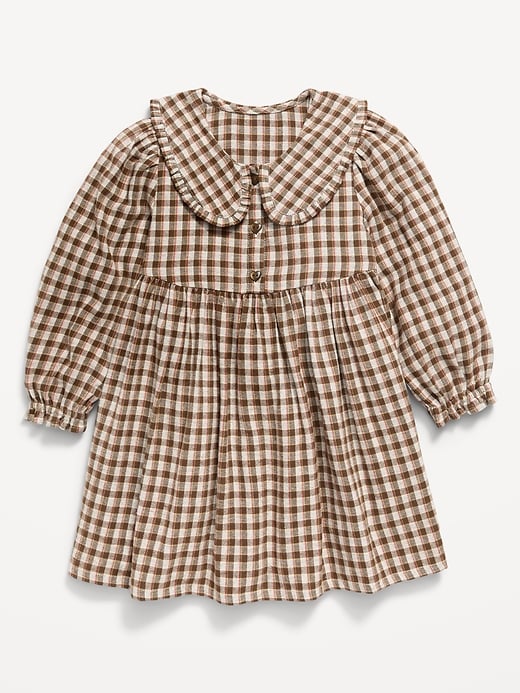 brown gingham dress toddler Long-Sleeve Flannel for Girls and a softly tiered New Release 17 May 2025 Achelle Maxi Dress - Material:Polyester Organza