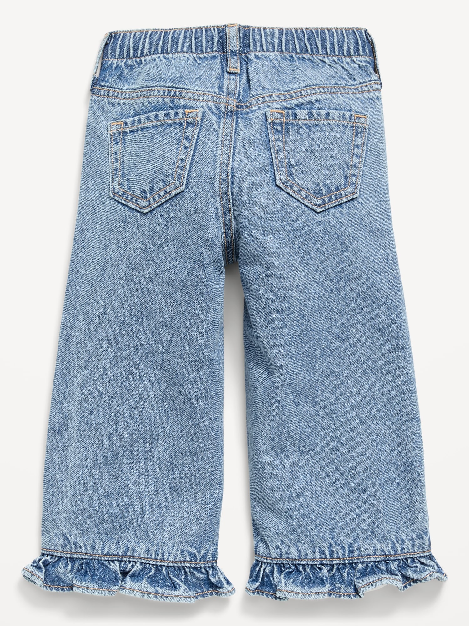 High-Waisted Super Baggy Ruffled Wide-Leg Jeans for Girls