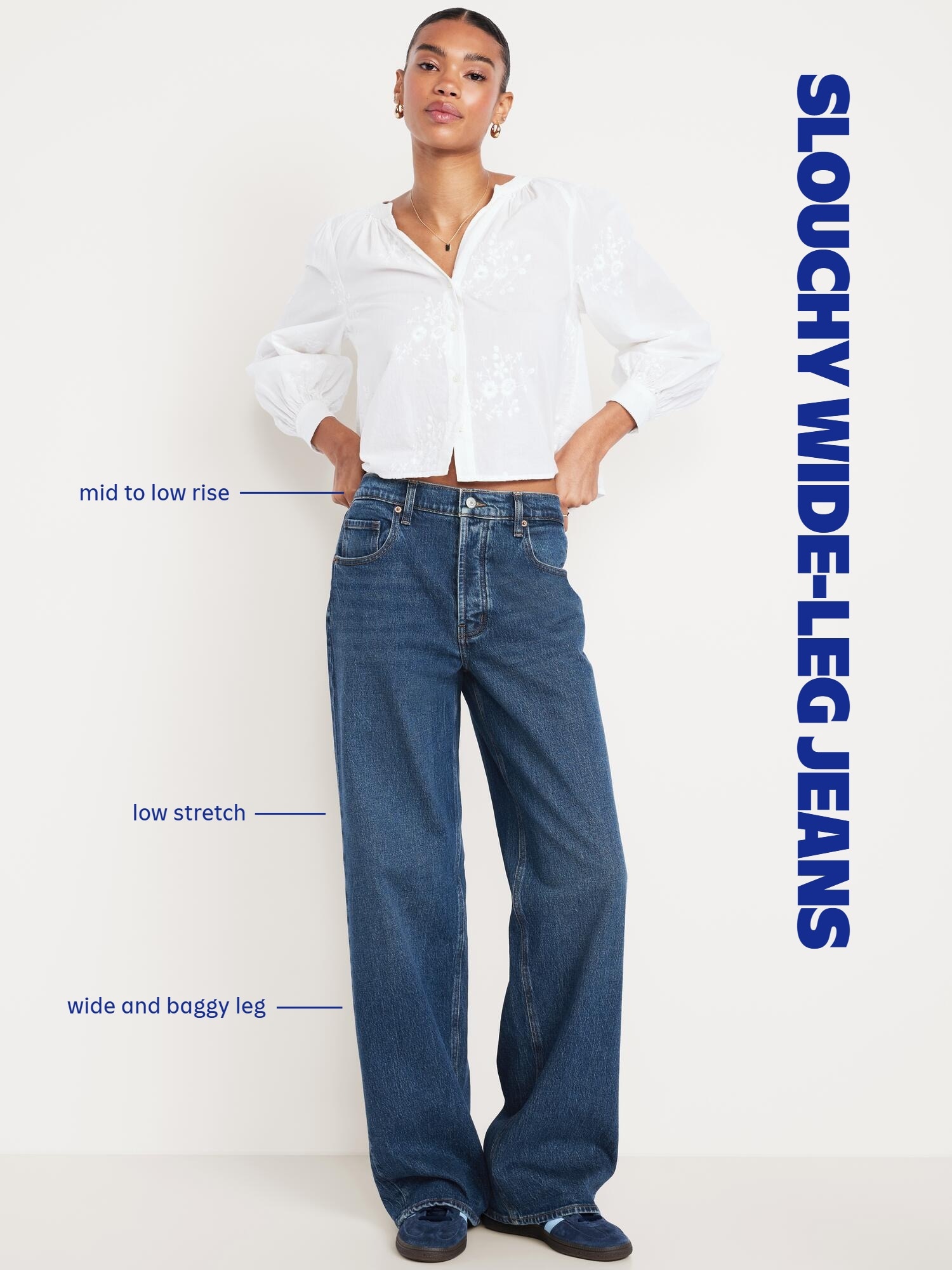 Mid-Rise Slouchy Wide-Leg Jeans