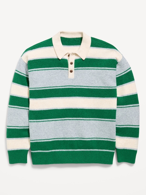 SoSoft Oversized Collared Striped Sweater for Boys
