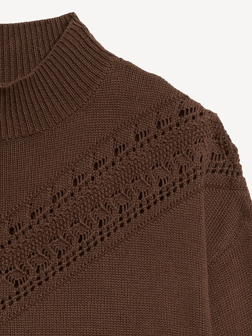 Mock-Neck Lace Inset Sweater | Old Navy